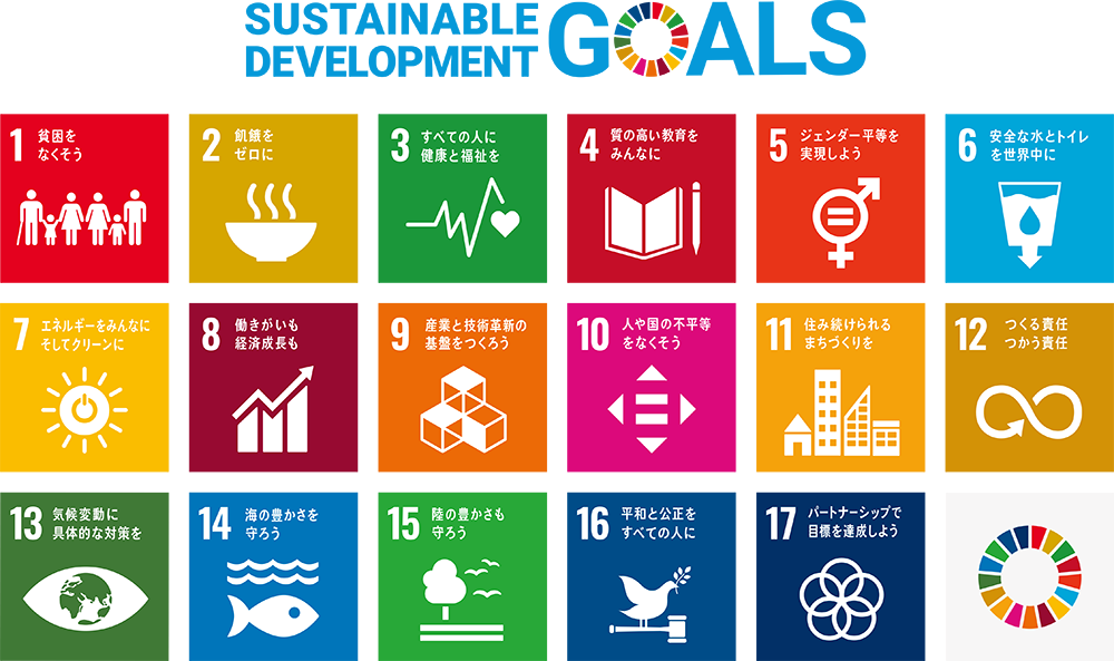 当社は国連が提唱する「持続可能な開発目標（SDGs）」に賛同し、持続可能な社会の実現に向けた積極的な取り組みを行ってまいります。
